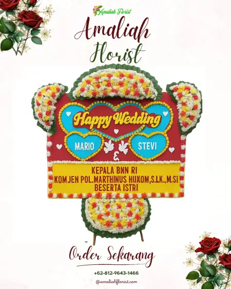 Papan Bunga Pernikahan Tleter